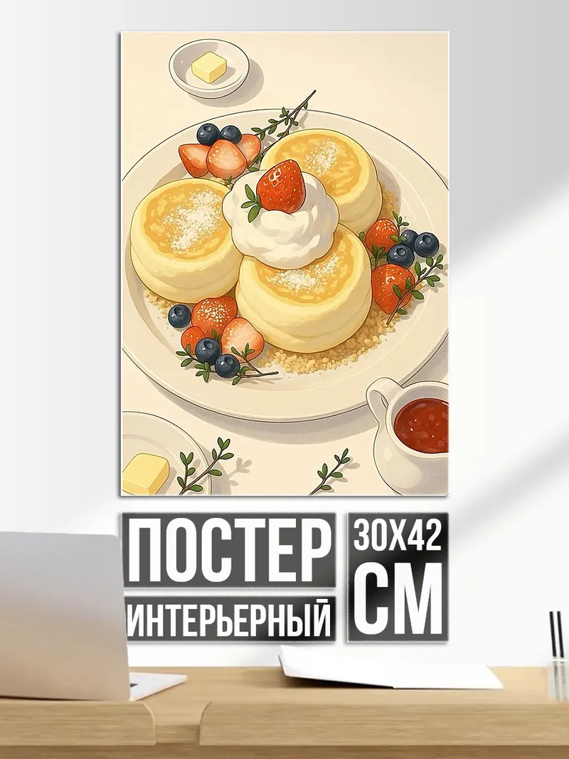 Постер Панкейки с ягодами