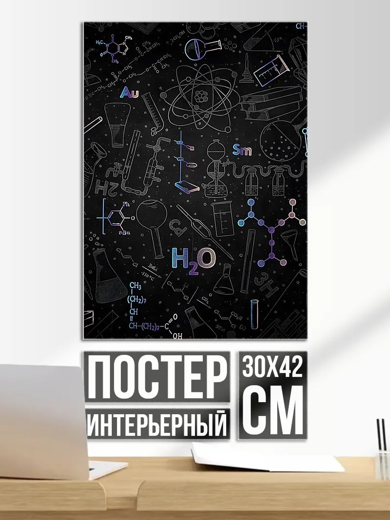 Постер Химические формулы H2O
