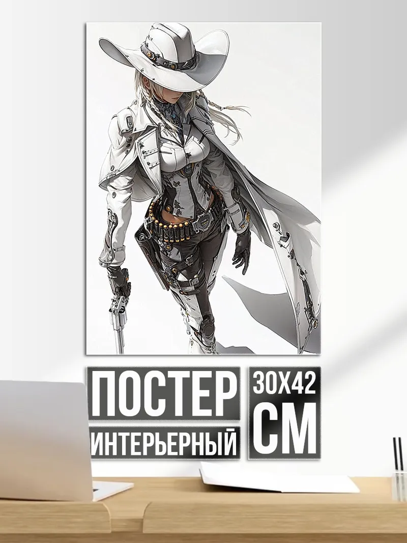 Постер Ковбойша в белом