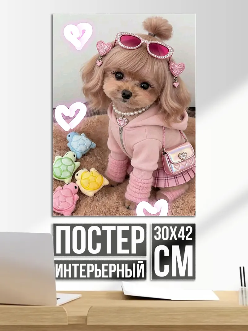 Постер Стильная собачка