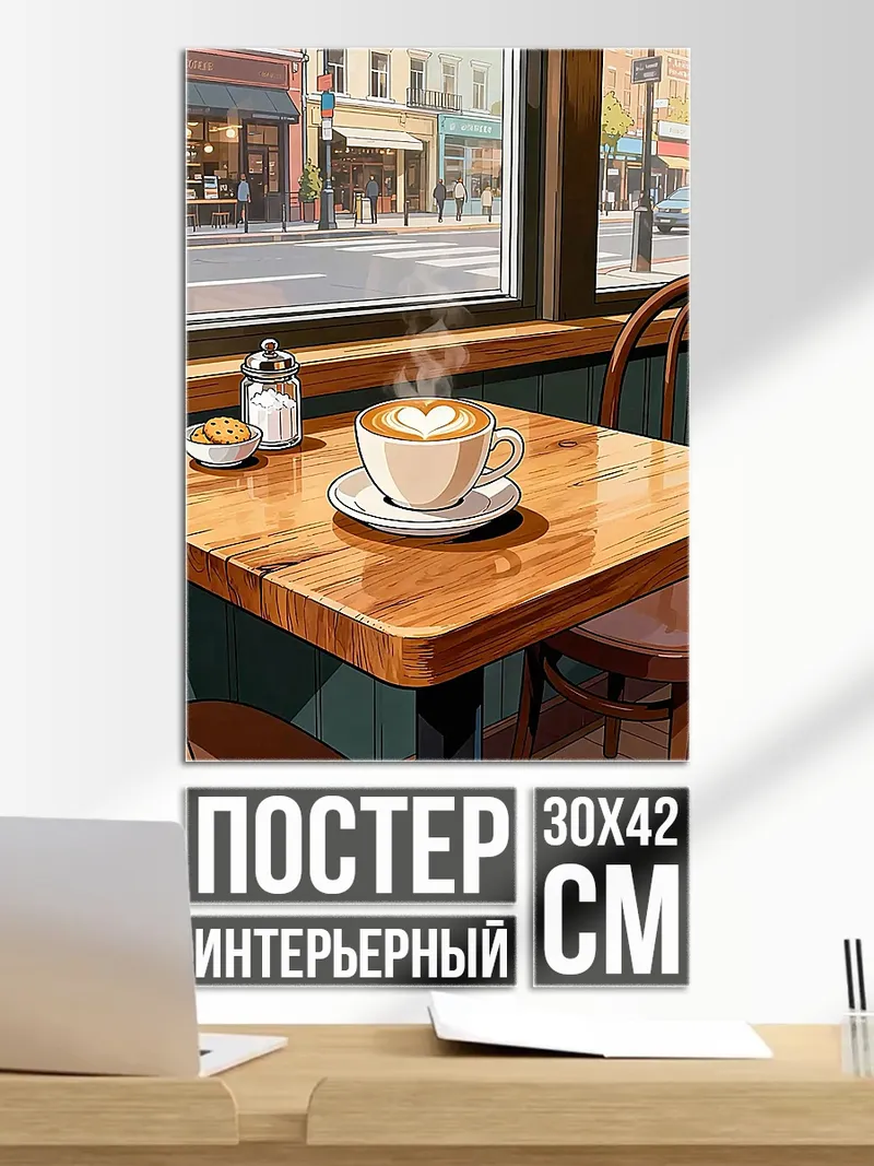 Постер Кофе в кафе