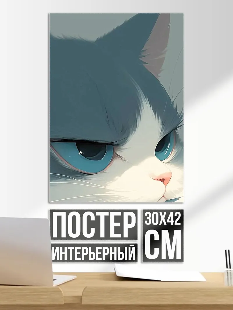 Постер Сердитый кот