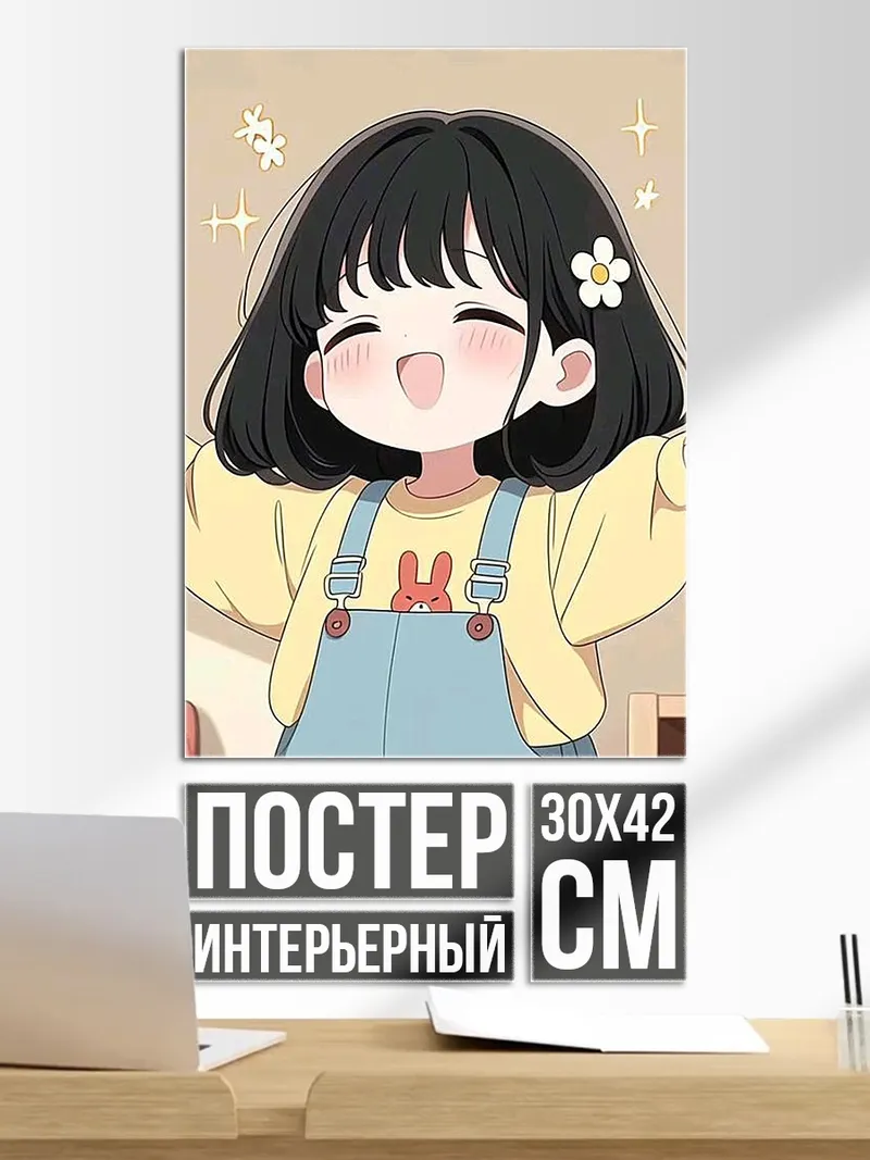 Постер Счастливая девочка в желтом