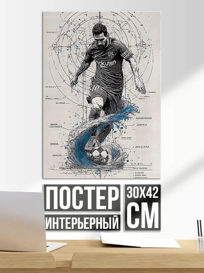 Постер Месси футбольный гений