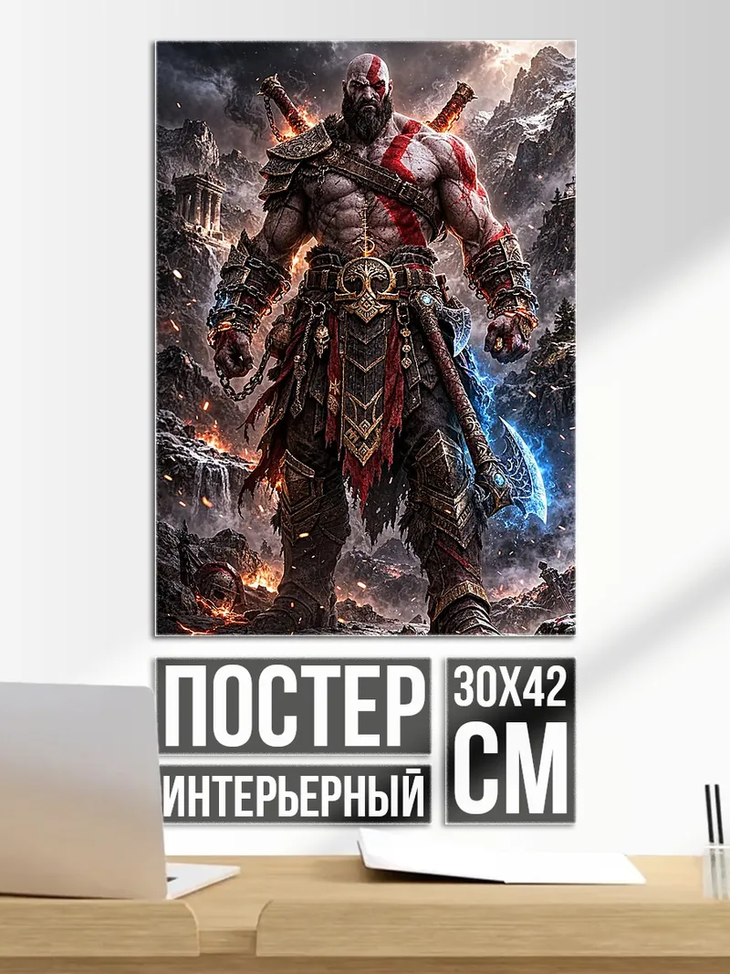 Постер Кратос Бог Войны