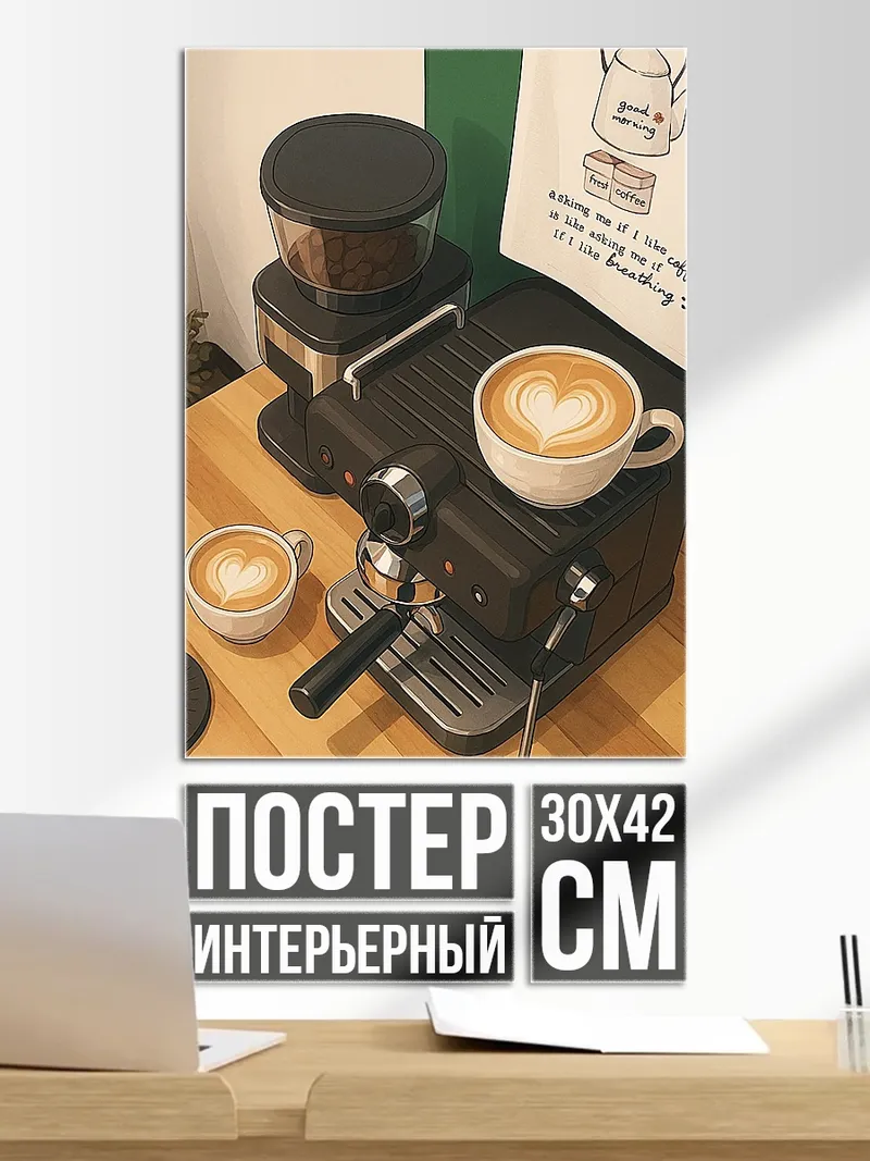 Постер Кофемашина с латте