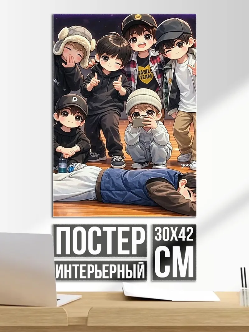 Постер Чиби группа друзей