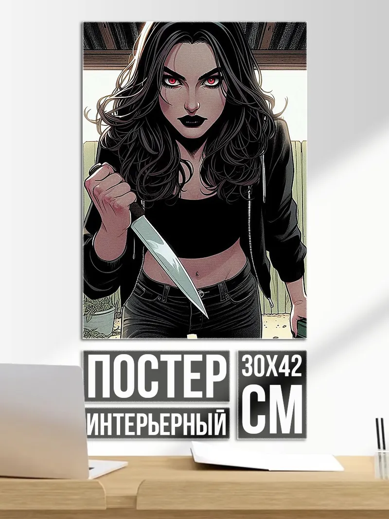 Постер Девушка с ножом