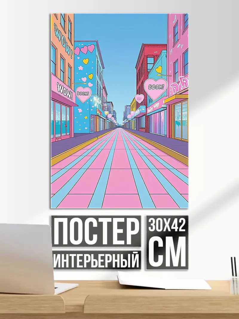 Постер Розовый город