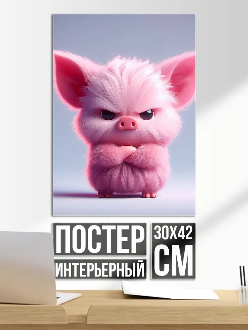 Постер Злой розовый поросенок