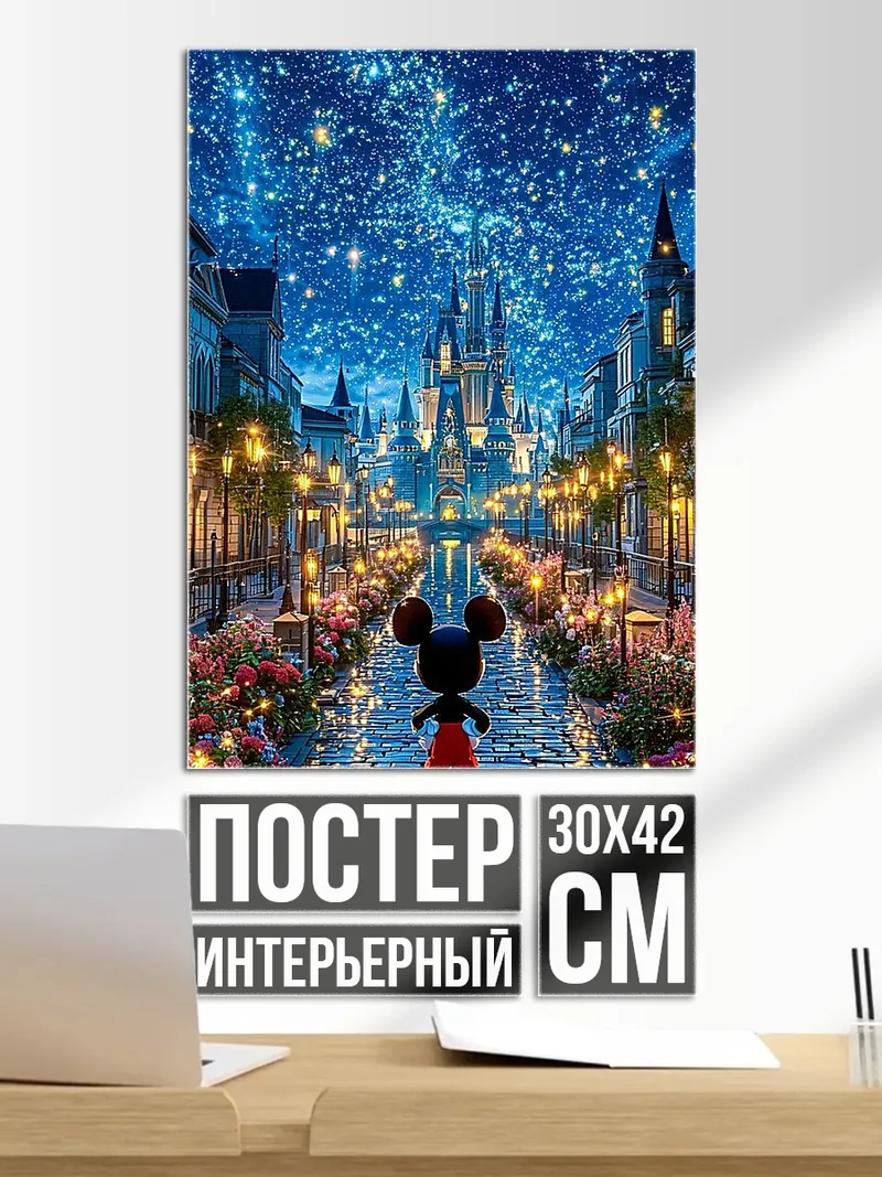 Постер Микки Маус в волшебном мире