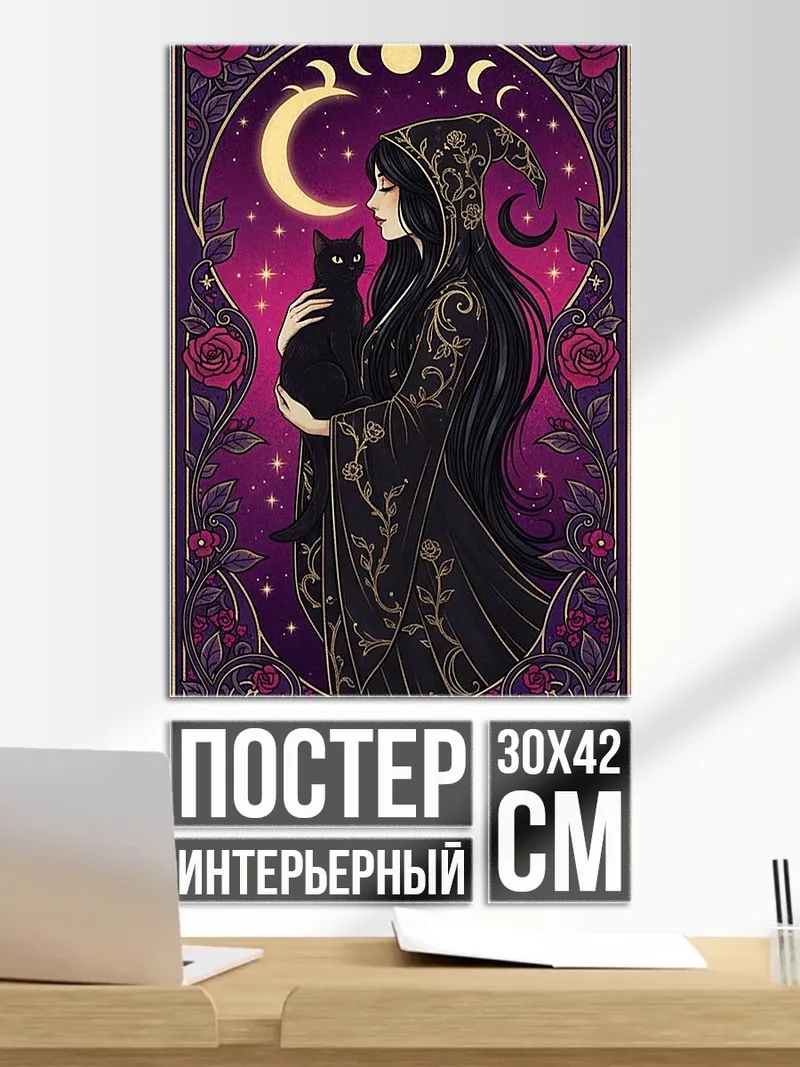 Постер Ведьма с черным котом