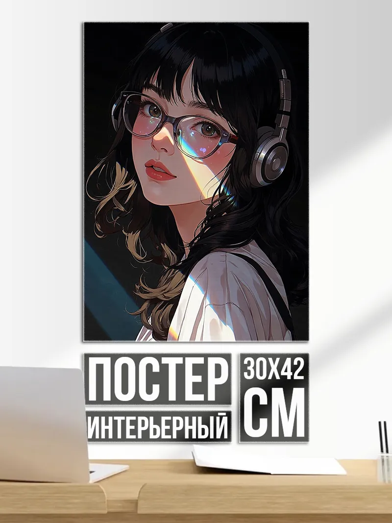 Постер Девушка в очках
