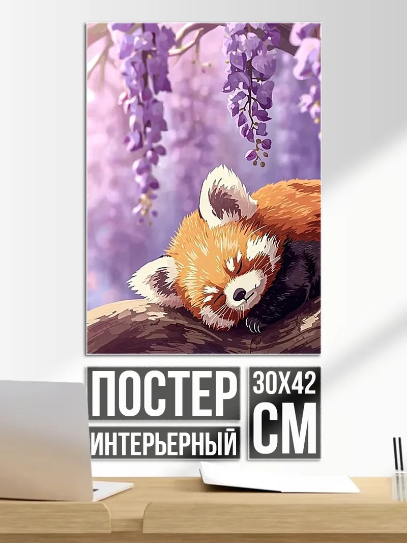 Постер Красная панда спит