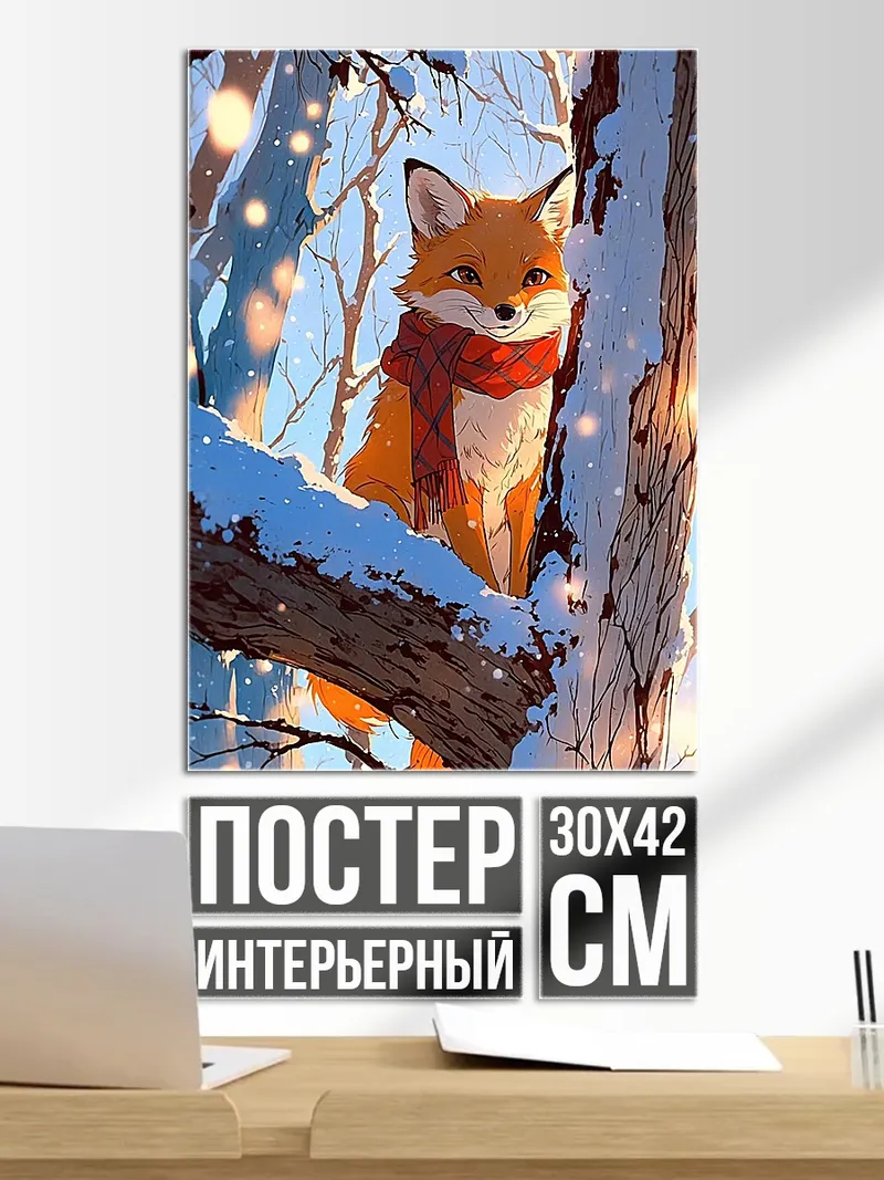 Постер Лиса в шарфе