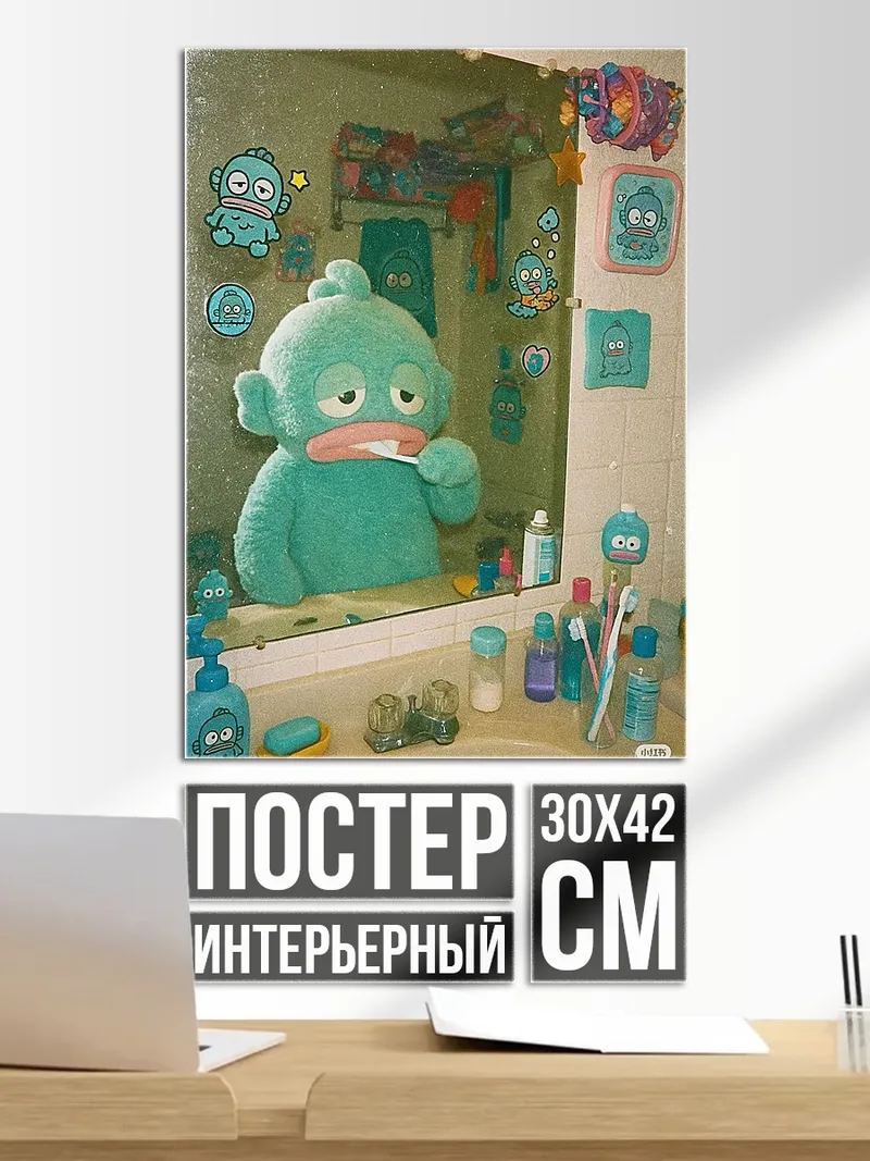 Постер Монстр чистит зубы
