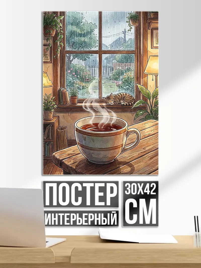 Постер Кофе у окна