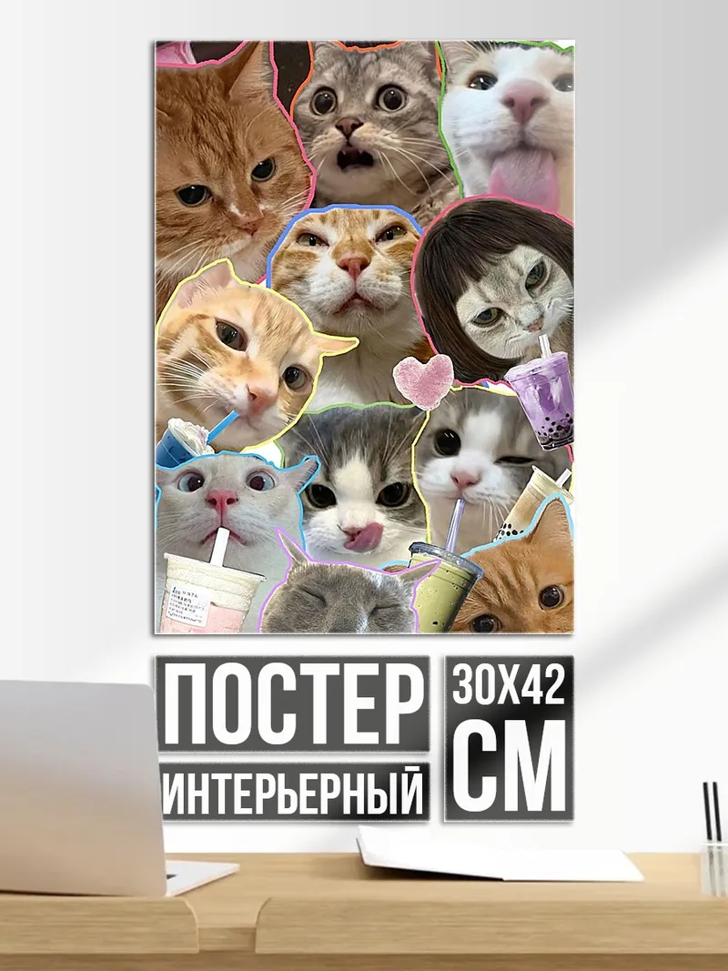 Постер Мемные коты