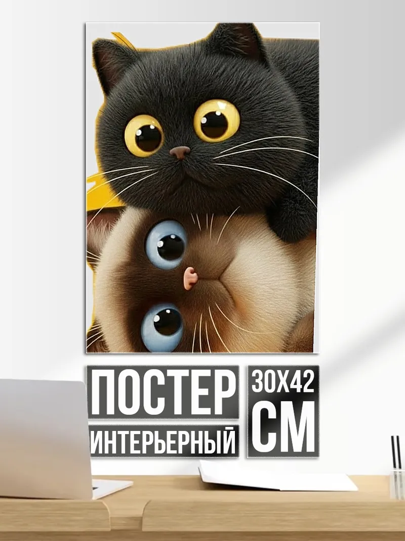 Постер Два милых кота