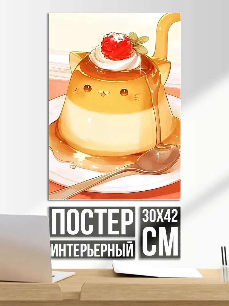 Постер Пудинг в виде котика