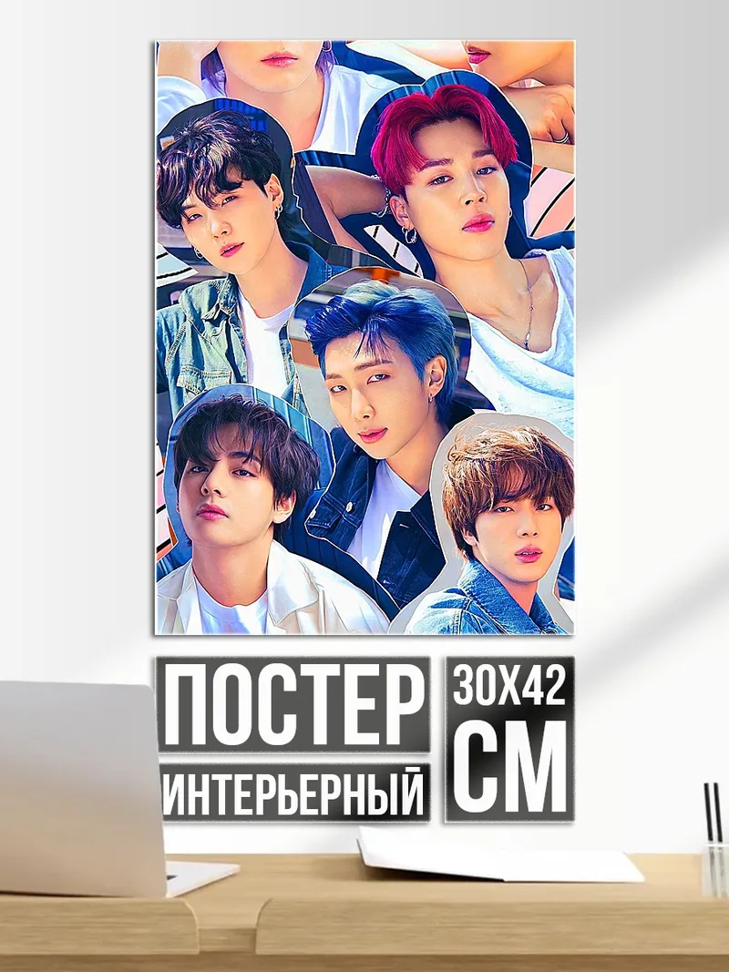 Постер BTS участники коллаж