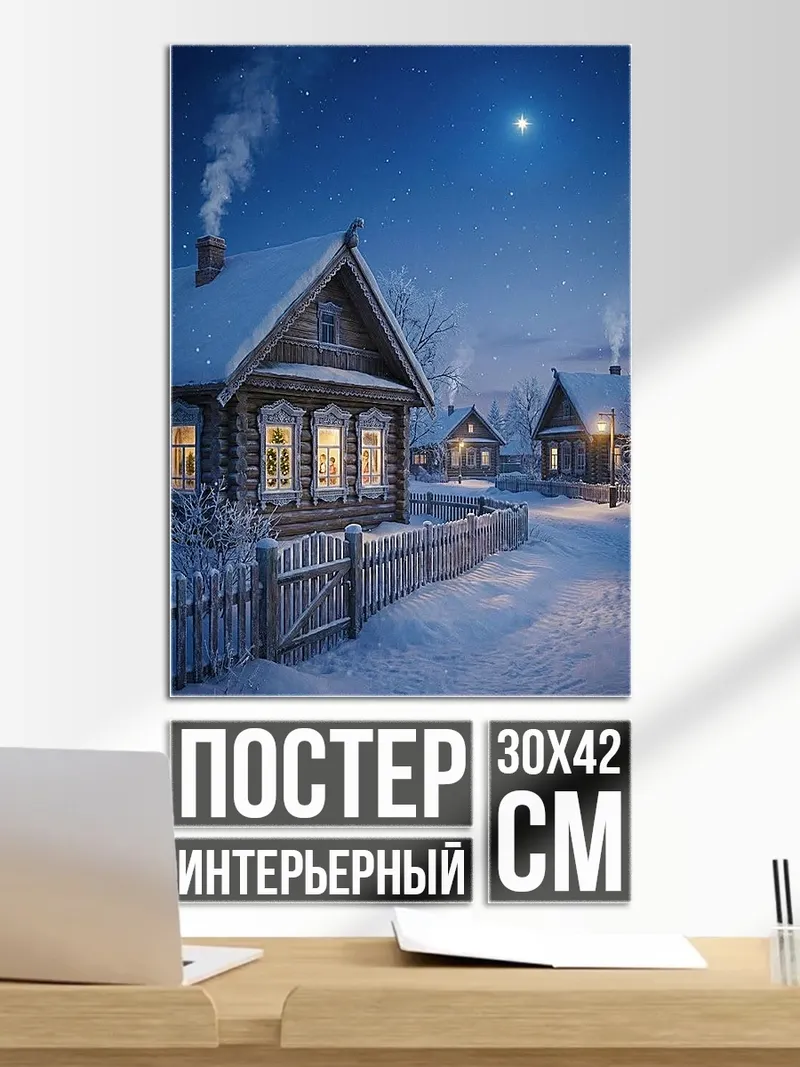 Постер Зимняя деревня