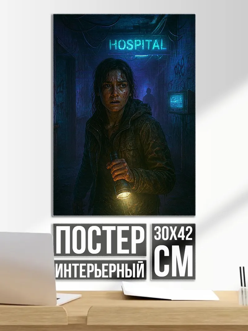 Постер Девушка с фонарем