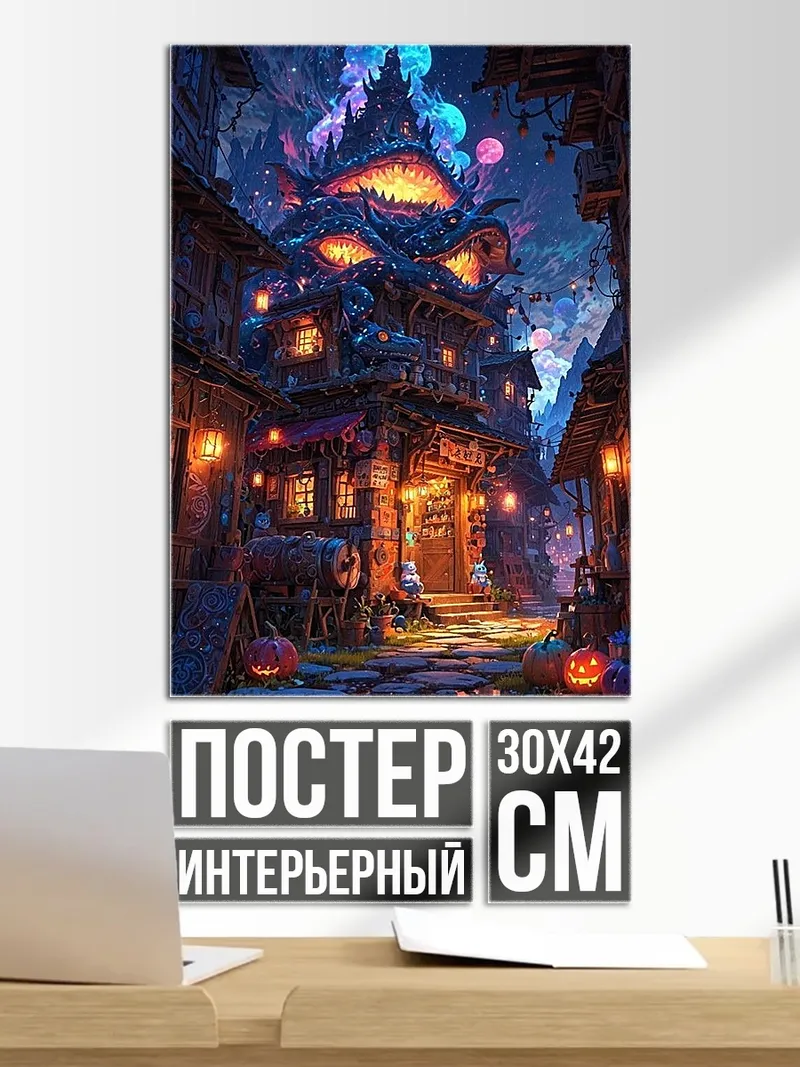 Постер Ночной город Хэллоуин