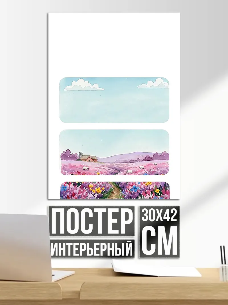 Постер Три пейзажа лета