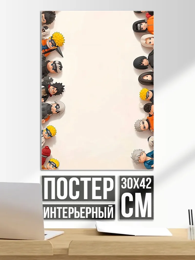 Постер Наруто фигурки персонажей
