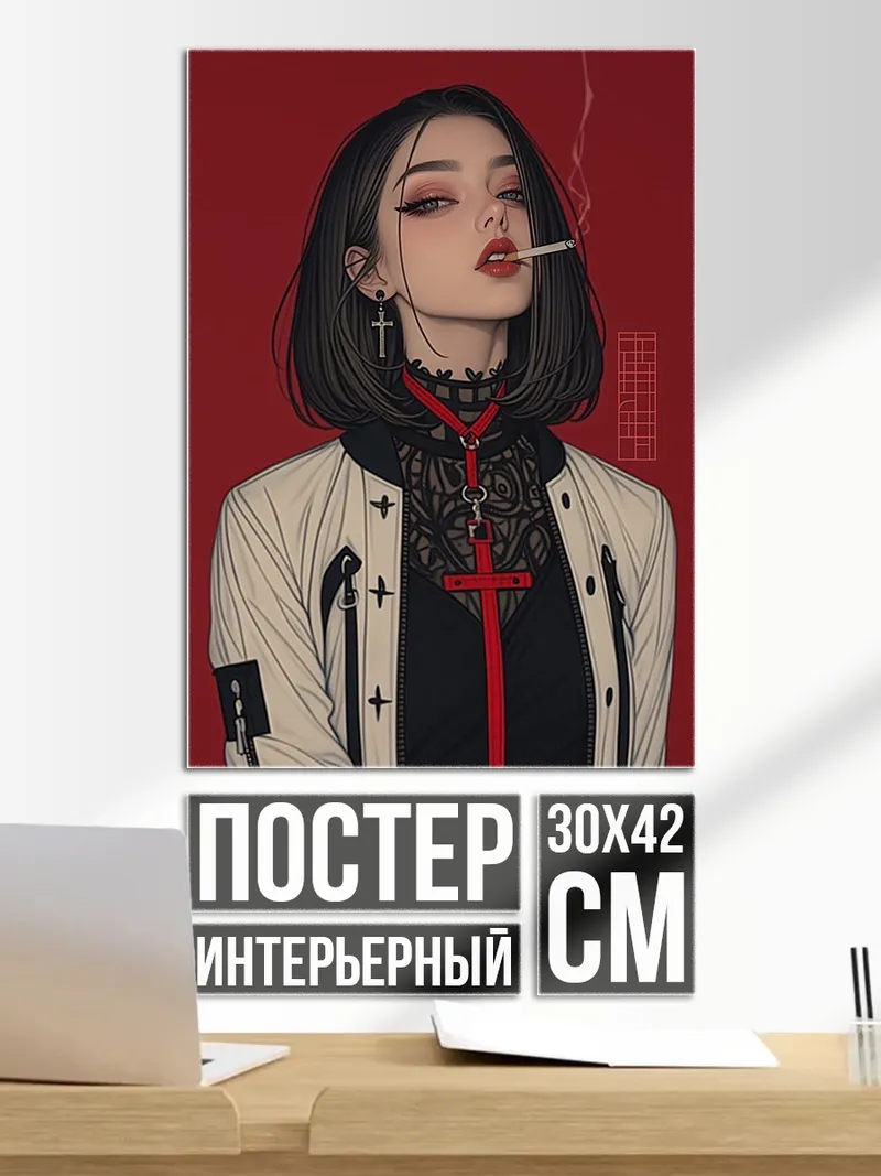 Постер Девушка с сигаретой