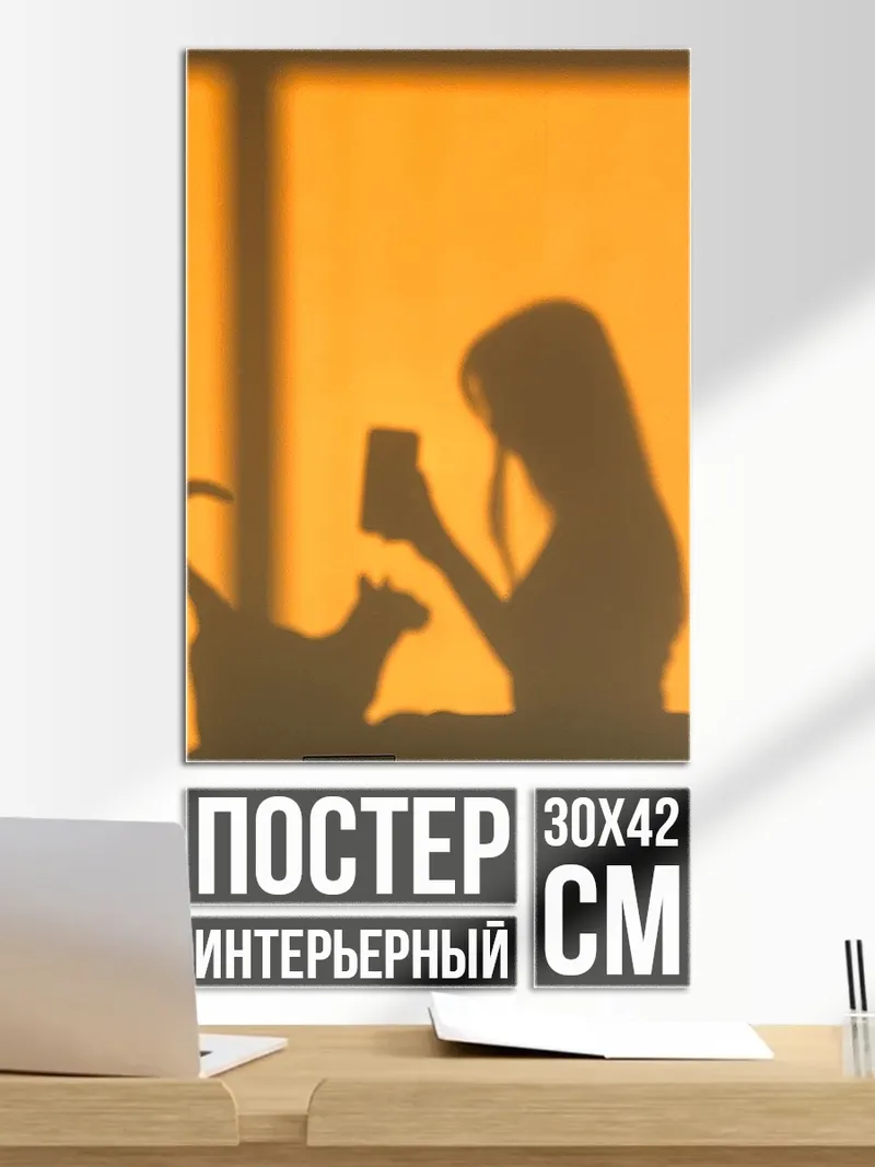 Постер Девушка и кот