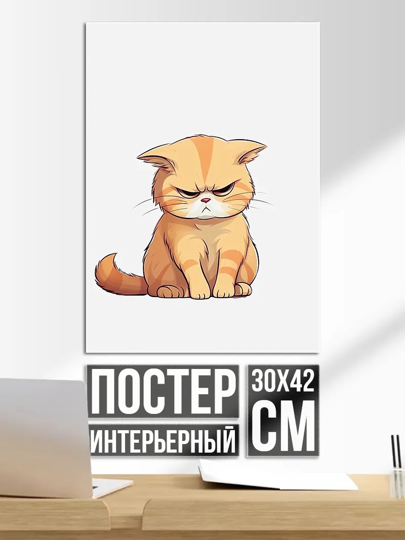 Постер Сердитый кот