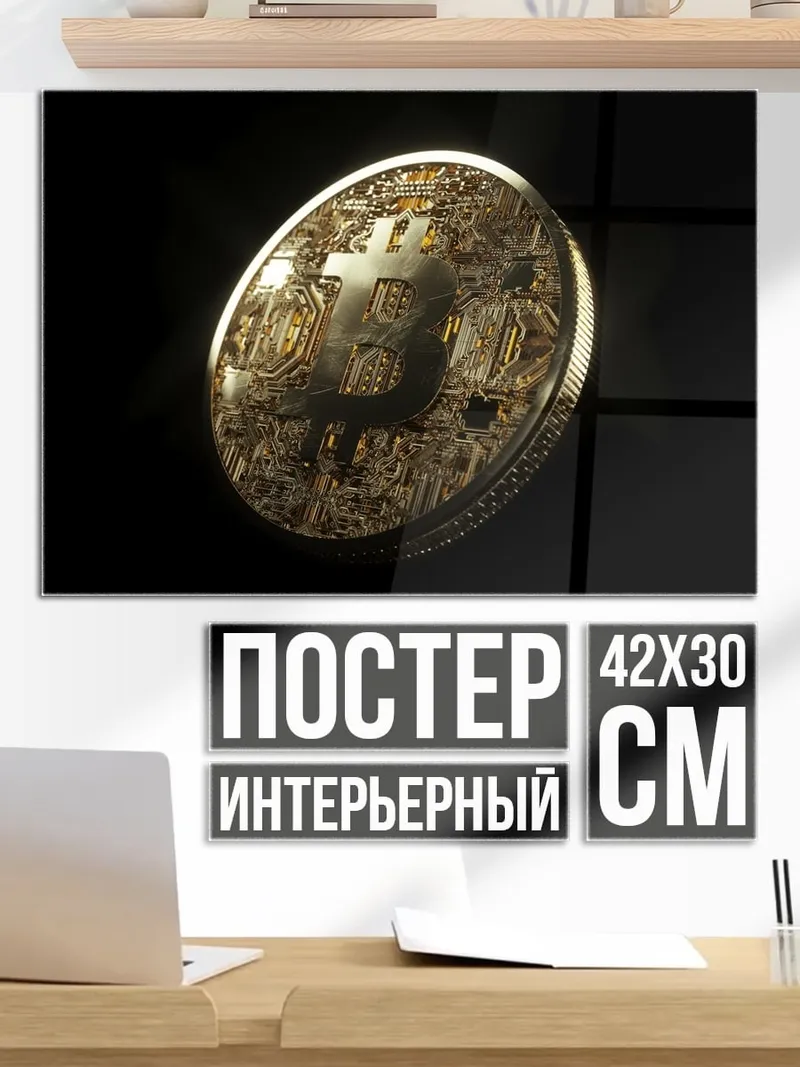 Постер Биткоин монета