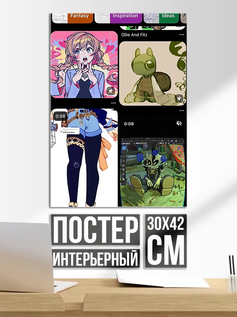 Постер Коллаж аниме персонажей