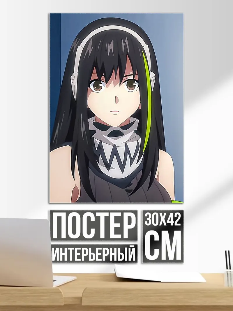 Постер Аниме девушка с наушниками