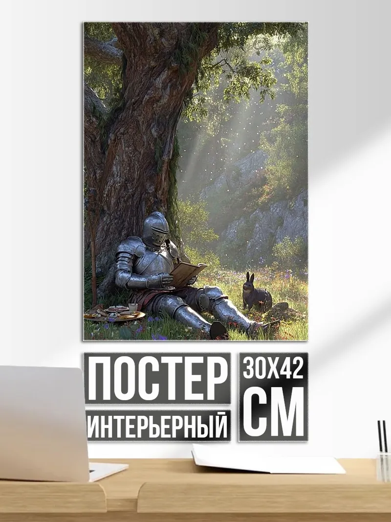 Постер Рыцарь читает книгу