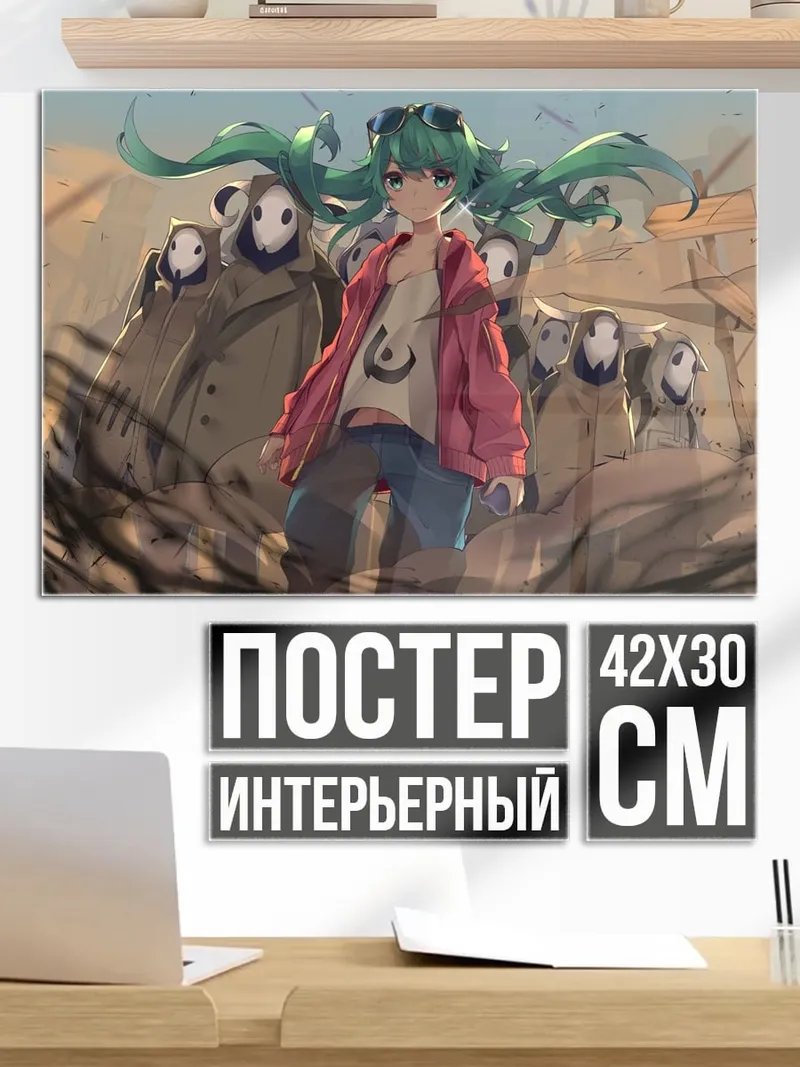 Постер Аниме девушка с масками