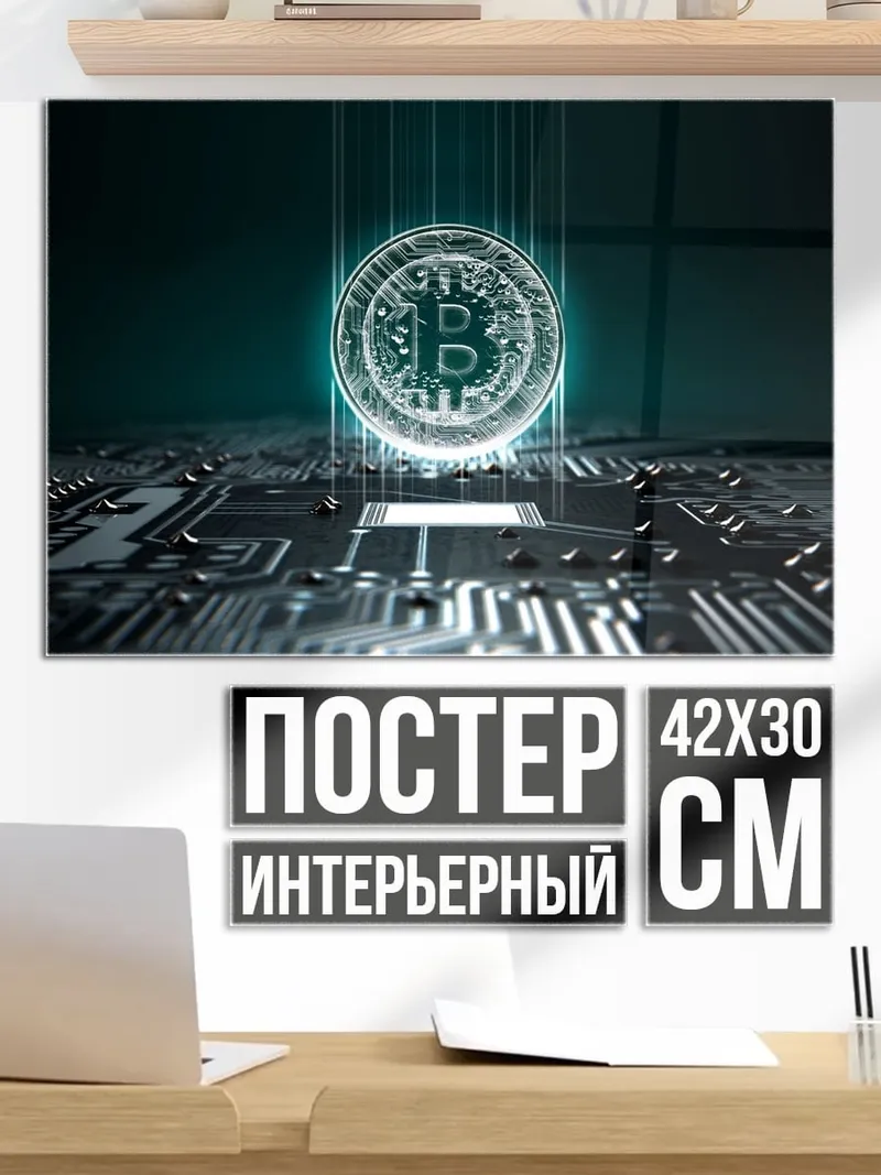 Постер Биткоин на плате