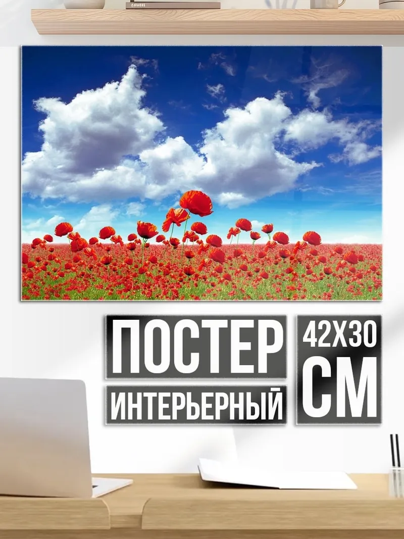 Постер поле красных маков