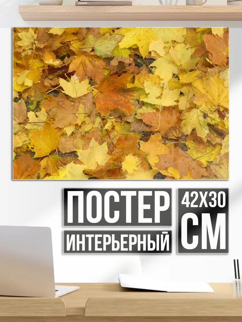 Постер Осенние листья клёна