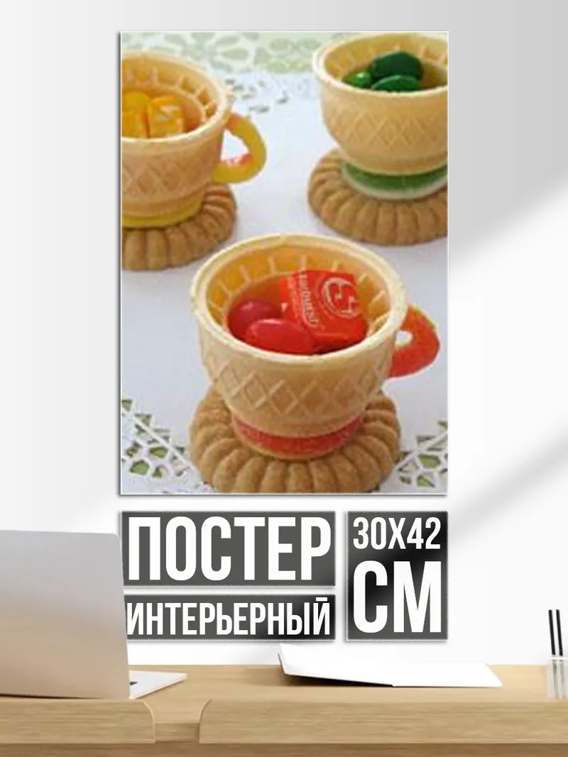 Постер Десерт в виде чашек