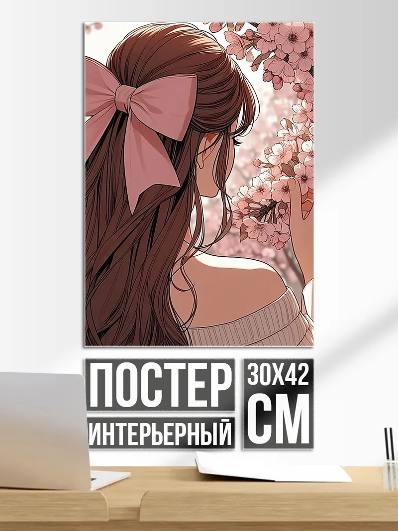 Постер Девушка с бантом