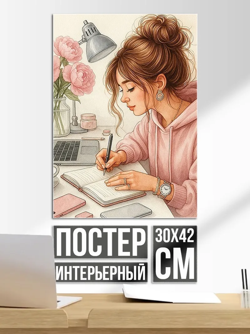 Постер Девушка пишет