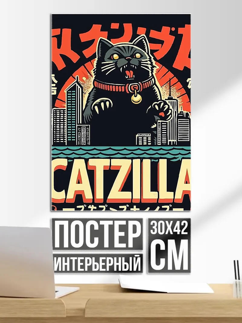 Постер Котзилла разрушает город