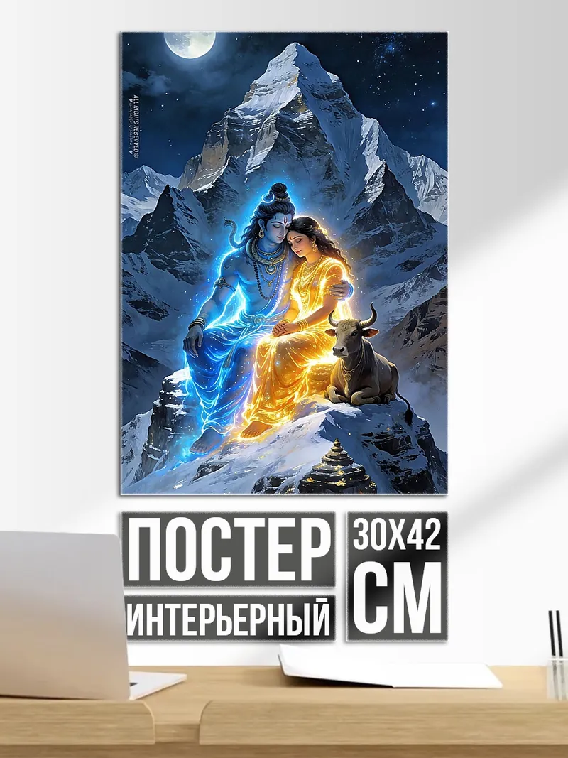 Постер Шива и Парвати в горах
