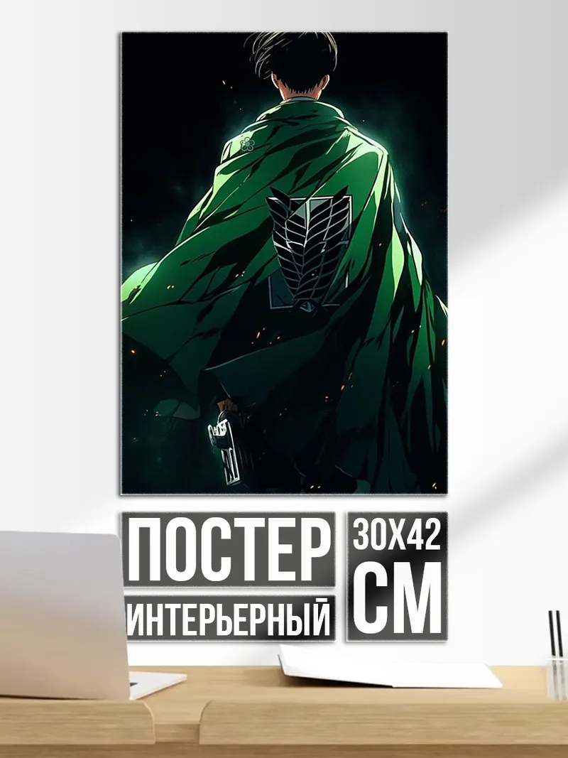 Постер Леви Аккерман плащ
