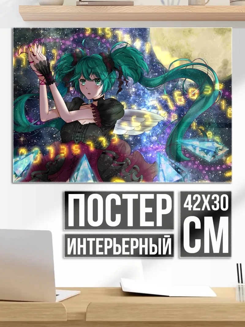Постер Аниме девушка цифры