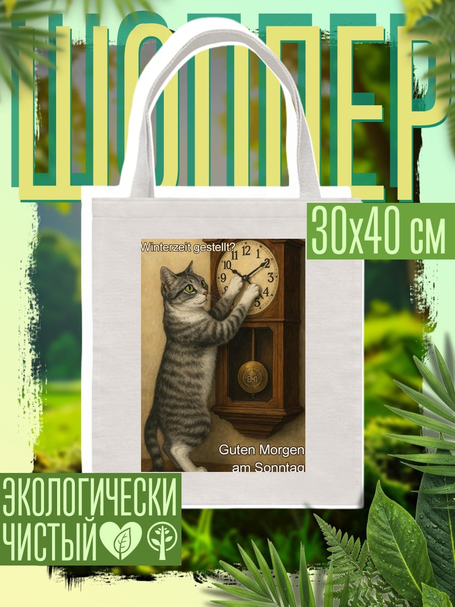 Шоппер Кот и часы