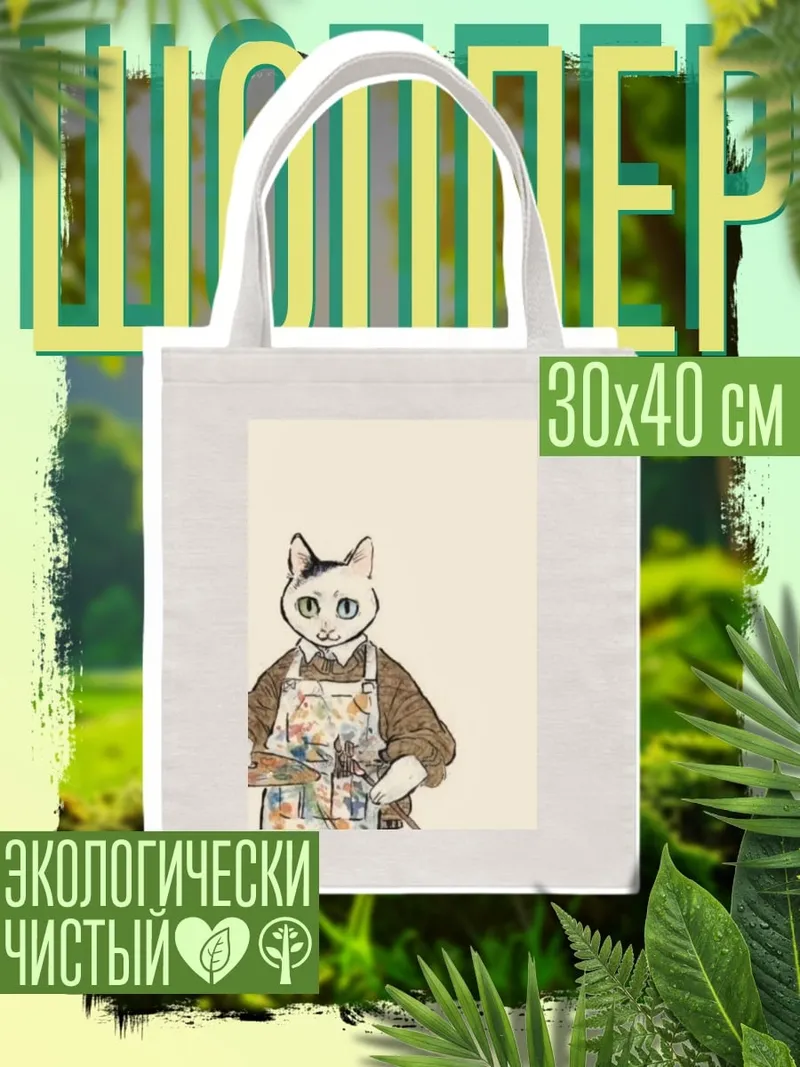 Шоппер Кот художник